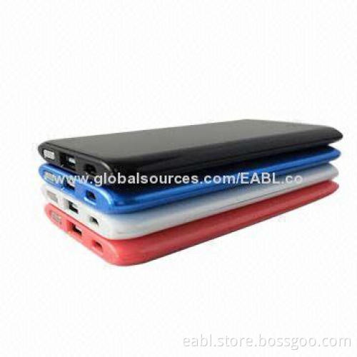 Portable battery charger, 5,000mAh, 4 LED indicators, 4 colors, 200g, safe, light, fashion